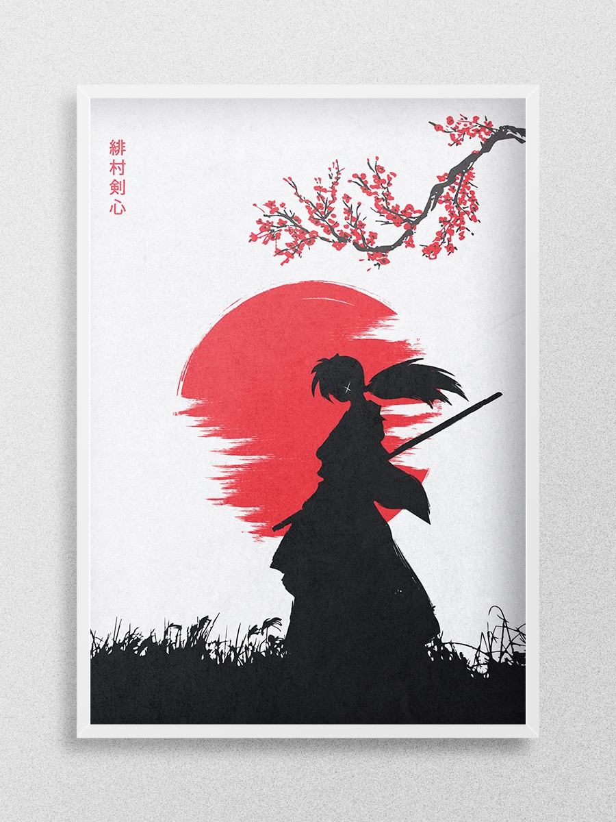 Himura Kenshin Anime Poster Çerçevesiz Yüksek Kalite Anime Duvar Poster
