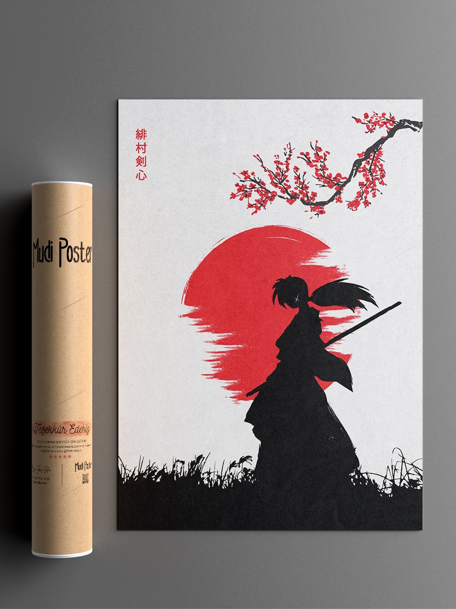 Himura Kenshin Anime Poster Çerçevesiz Yüksek Kalite Anime Duvar Poster