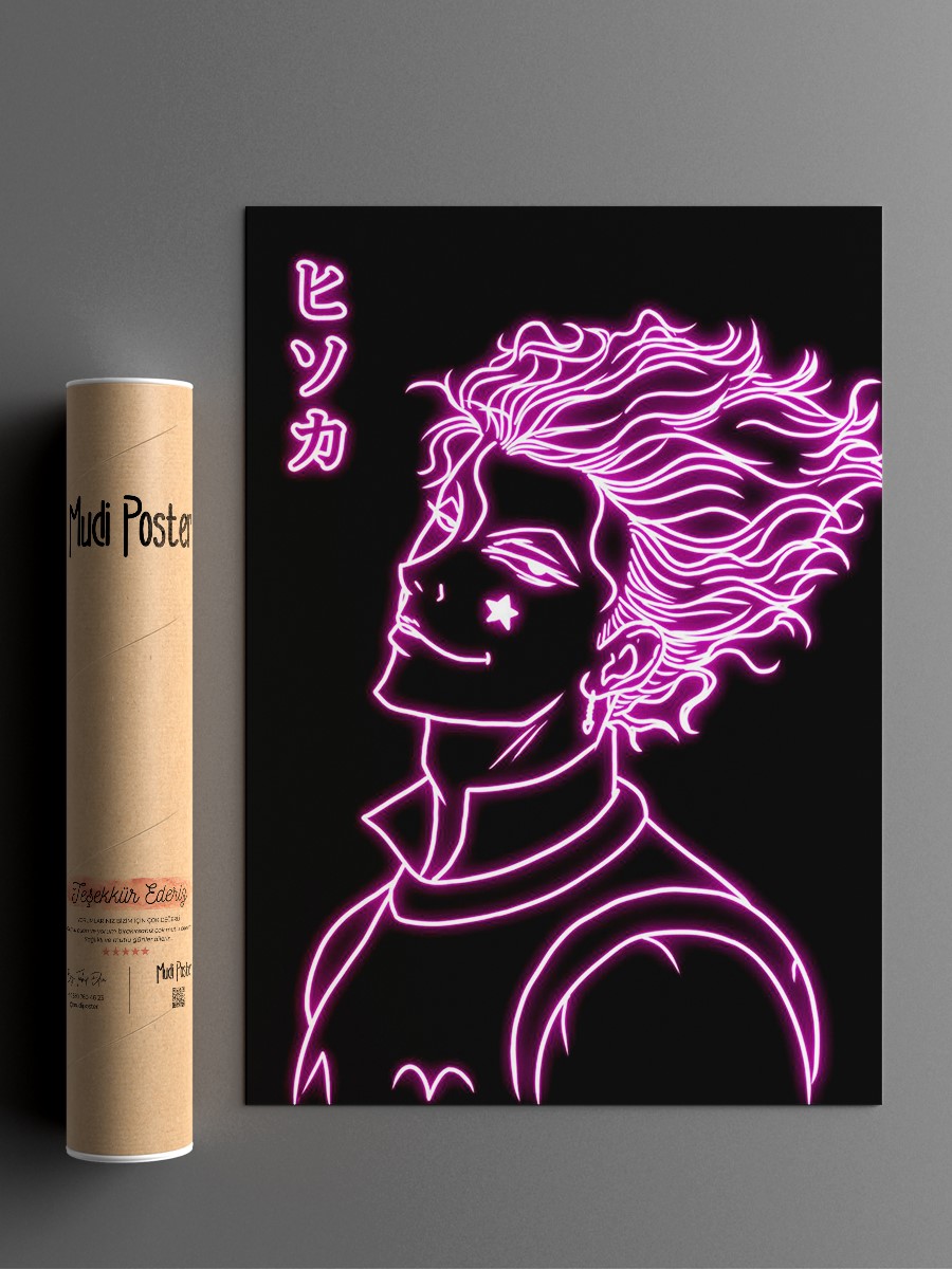 Hisoka neon Anime Poster Çerçevesiz Yüksek Kalite Anime Duvar Poster