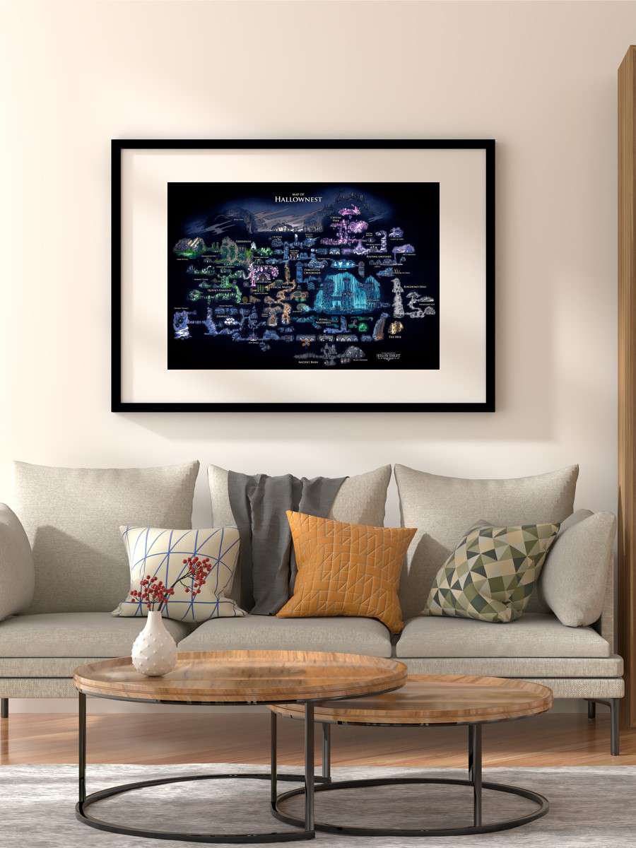 Hollow Knight Map Anime Poster Çerçevesiz Yüksek Kalite Anime Duvar Poster