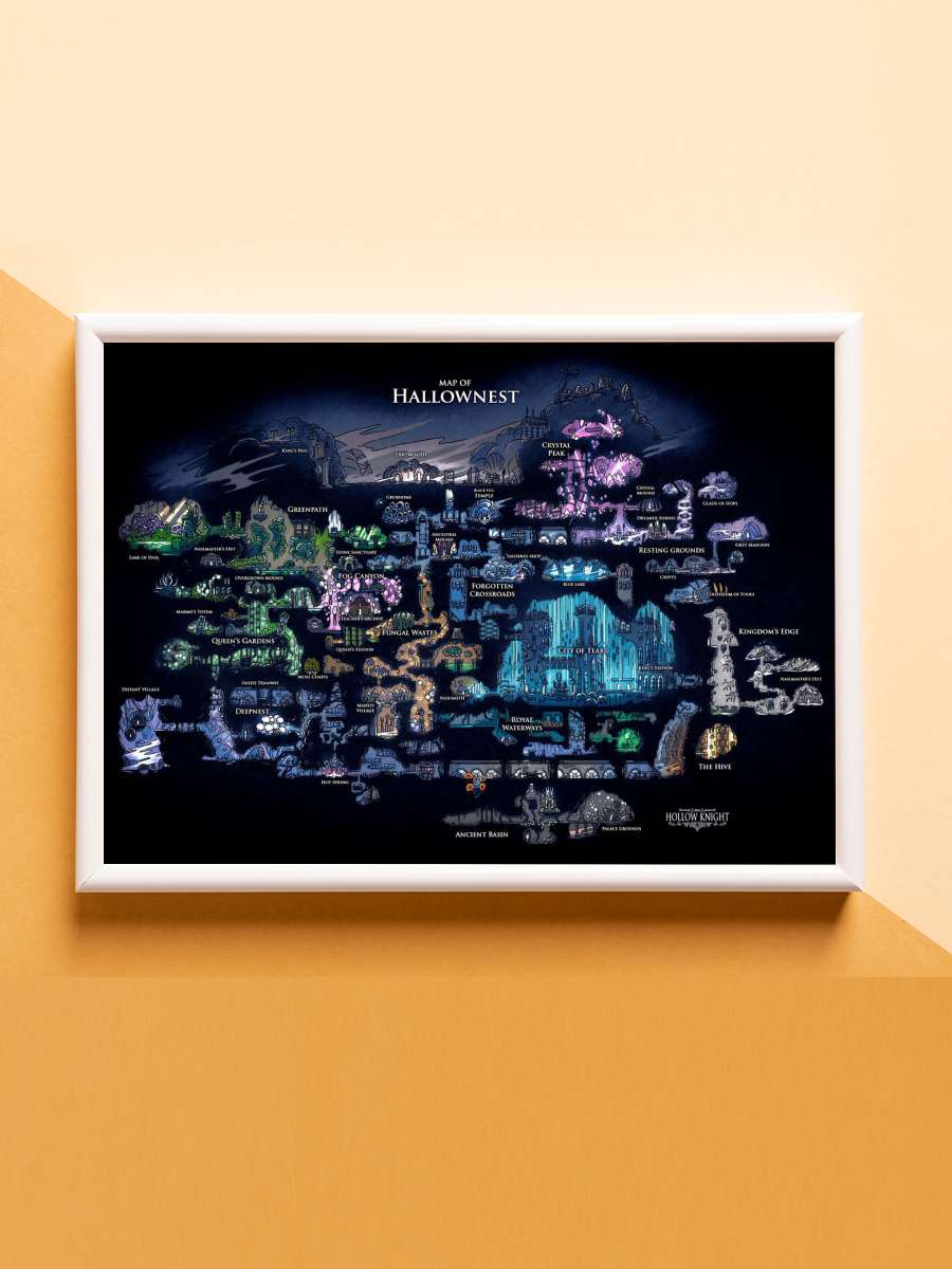 Hollow Knight Map Anime Poster Çerçevesiz Yüksek Kalite Anime Duvar Poster