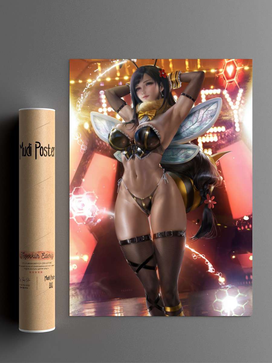 Honey Bee Tifa Anime Poster Çerçevesiz Yüksek Kalite Anime Duvar Poster