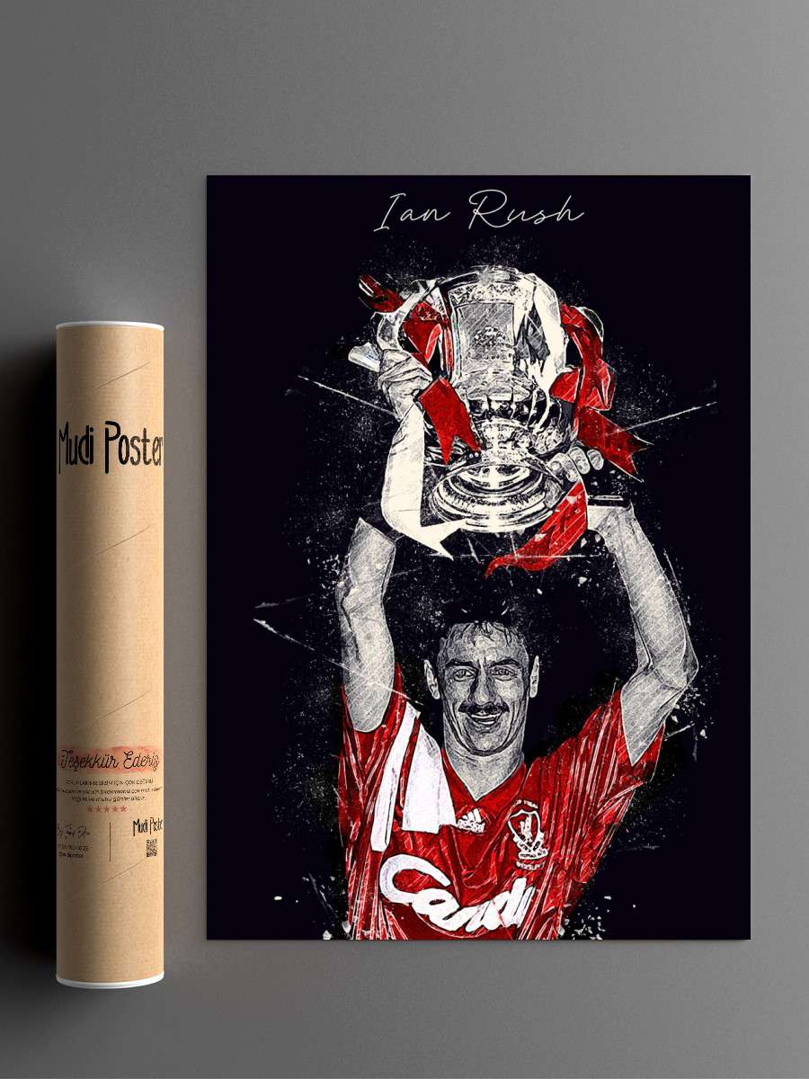 Ian Rush Futbol Poster Çerçevesiz Yüksek Kalite Futbolcu Duvar Poster