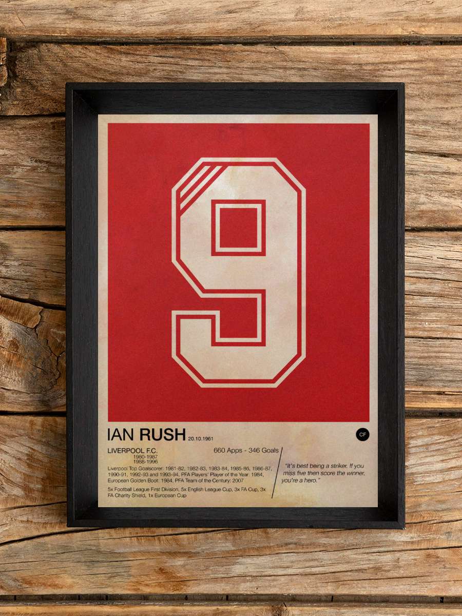 Ian Rush Futbol Poster Çerçevesiz Yüksek Kalite Futbolcu Duvar Poster