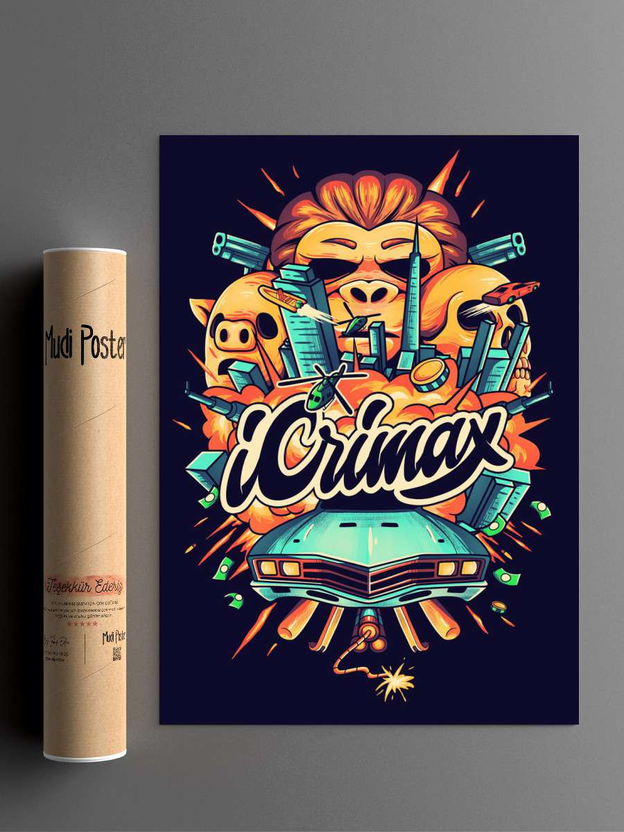 iCrimax City Anime Poster Çerçevesiz Yüksek Kalite Anime Duvar Poster