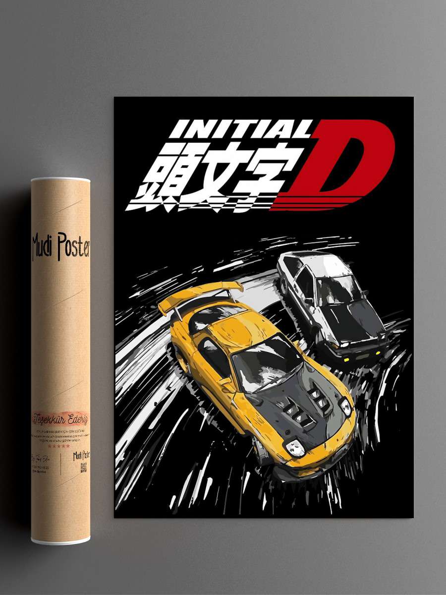 Initial D Anime Poster Çerçevesiz Yüksek Kalite Anime Duvar Poster