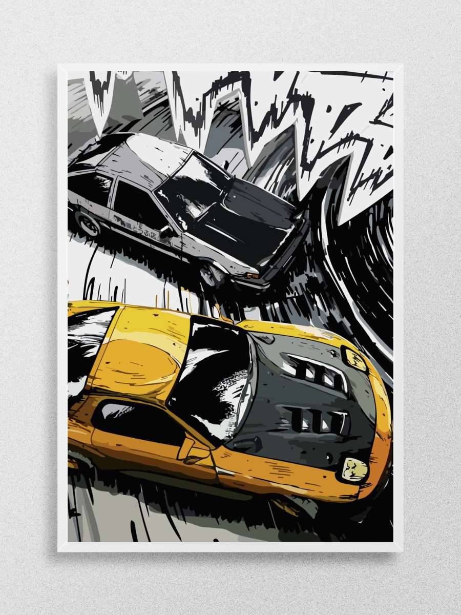 Initial D Anime Poster Çerçevesiz Yüksek Kalite Anime Duvar Poster