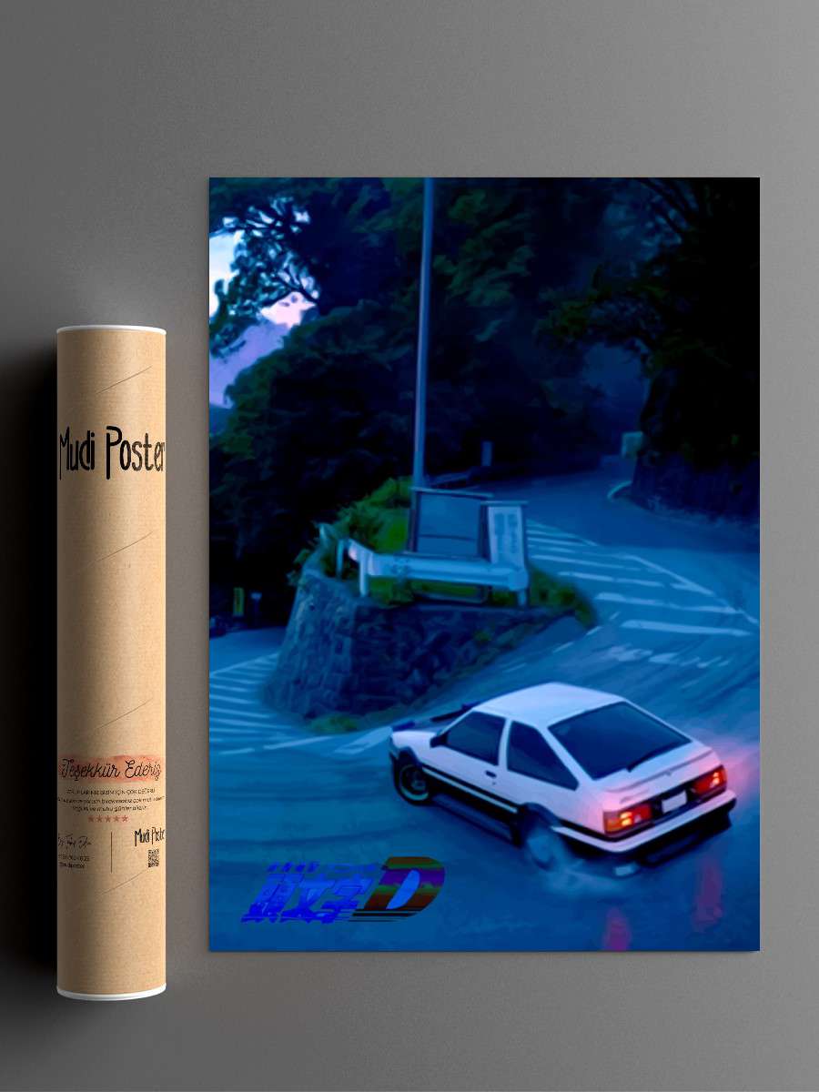 Initial D Anime Poster Çerçevesiz Yüksek Kalite Anime Duvar Poster