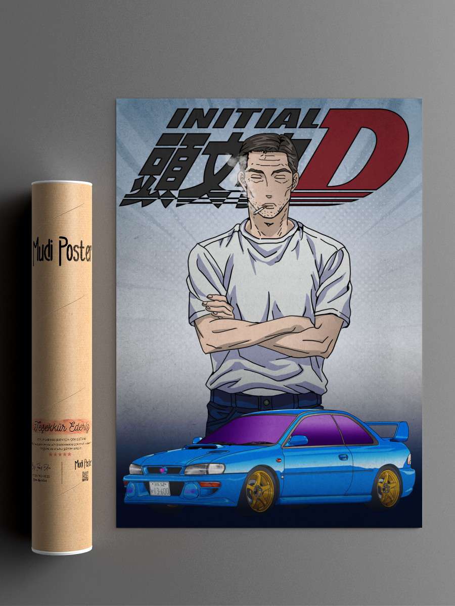 Initial D Anime Poster Çerçevesiz Yüksek Kalite Anime Duvar Poster