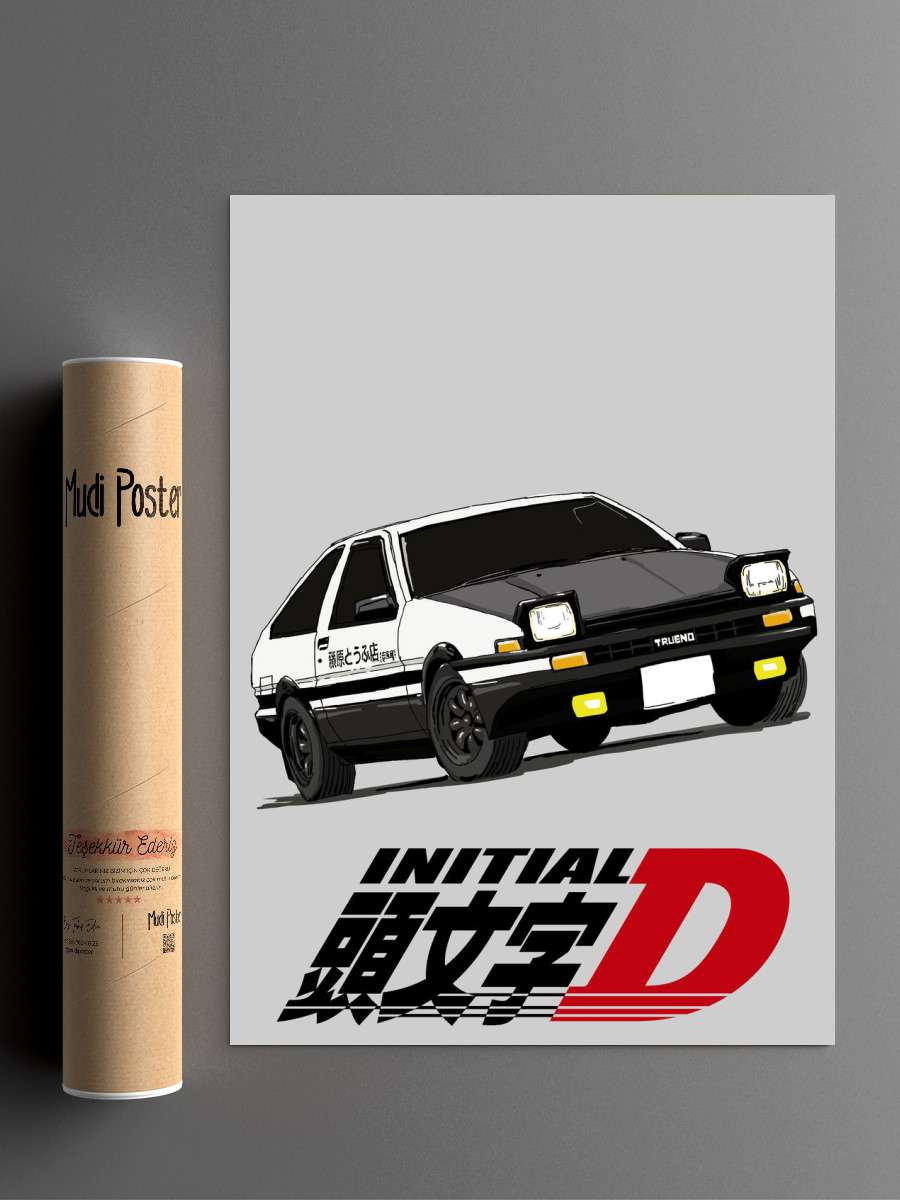 Initial D Anime Poster Çerçevesiz Yüksek Kalite Anime Duvar Poster