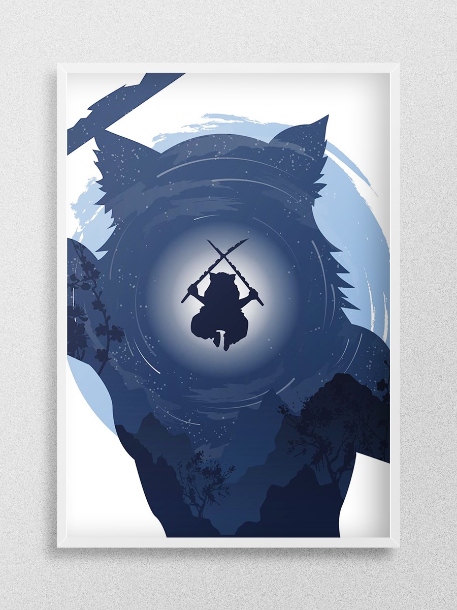 Inosuke Demon Slayer Anime Poster Çerçevesiz Yüksek Kalite Anime Duvar Poster