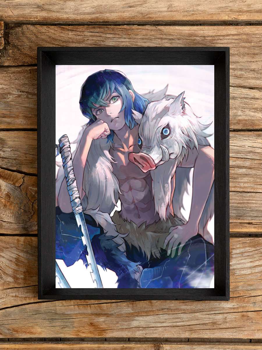 Inosuke Hashibira Demonsla Anime Poster Çerçevesiz Yüksek Kalite Anime Duvar Poster