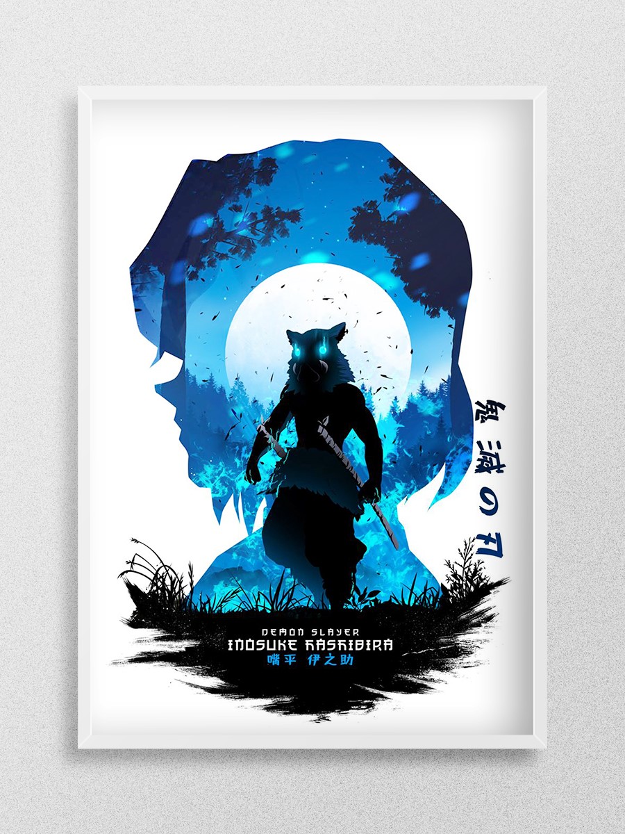 Inosuke Hashibira Anime Poster Çerçevesiz Yüksek Kalite Anime Duvar Poster
