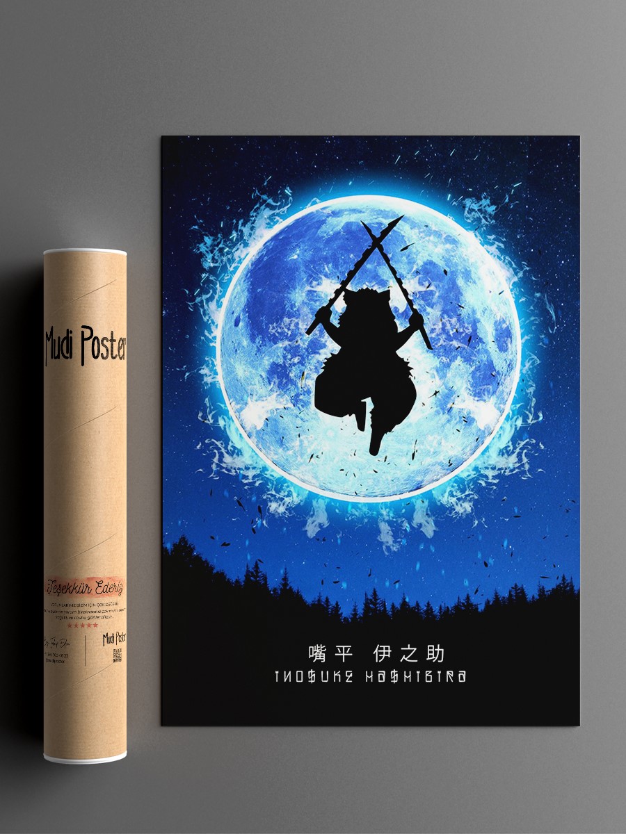 Inosuke Hashibira Anime Poster Çerçevesiz Yüksek Kalite Anime Duvar Poster