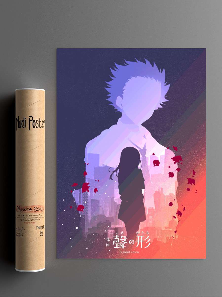 Ishida x Nishimiya Anime Poster Çerçevesiz Yüksek Kalite Anime Duvar Poster