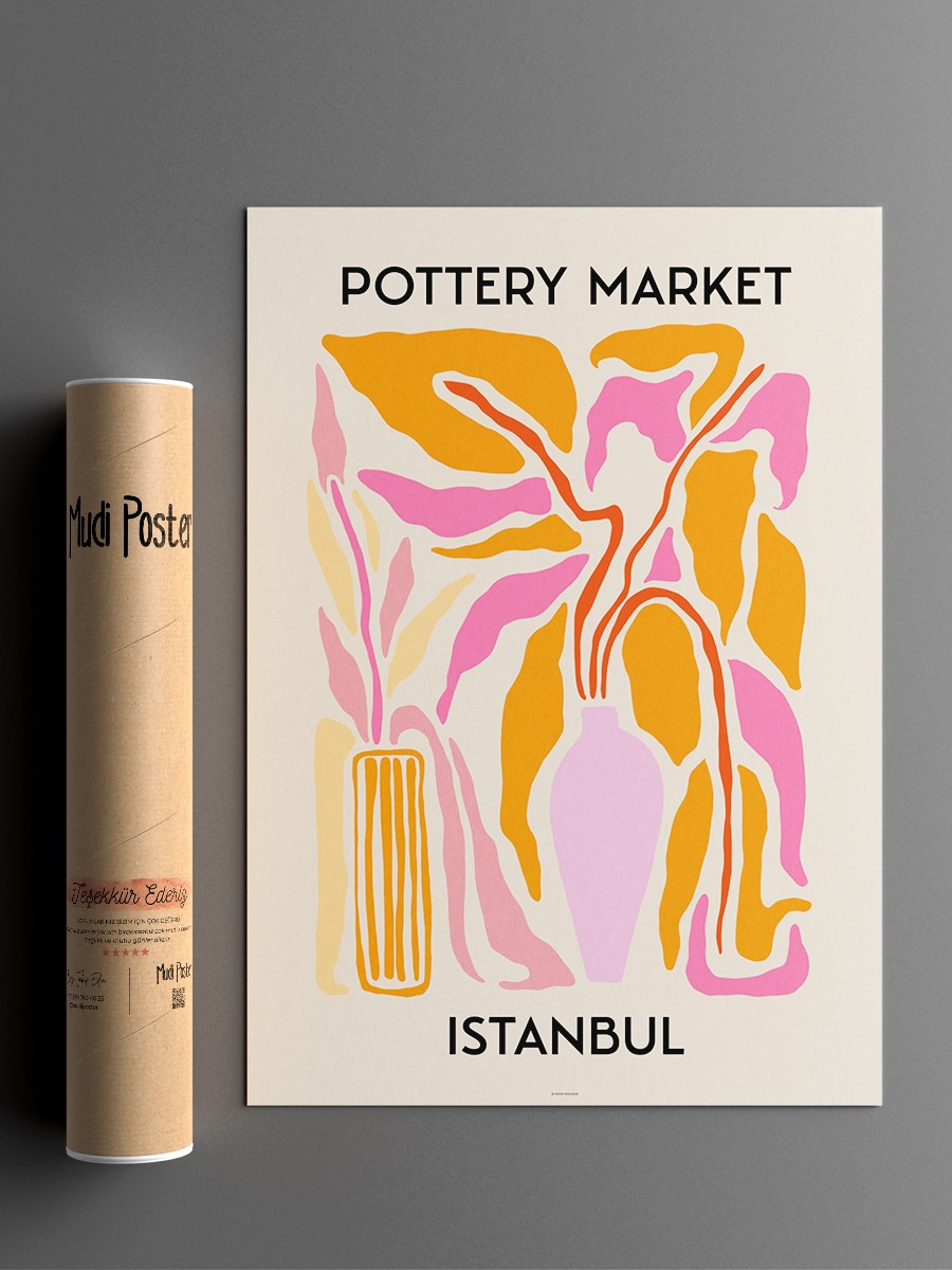 İstanbul Soyut Modern Poster Çerçevesiz Duvar Tablosu Sanatsal Poster