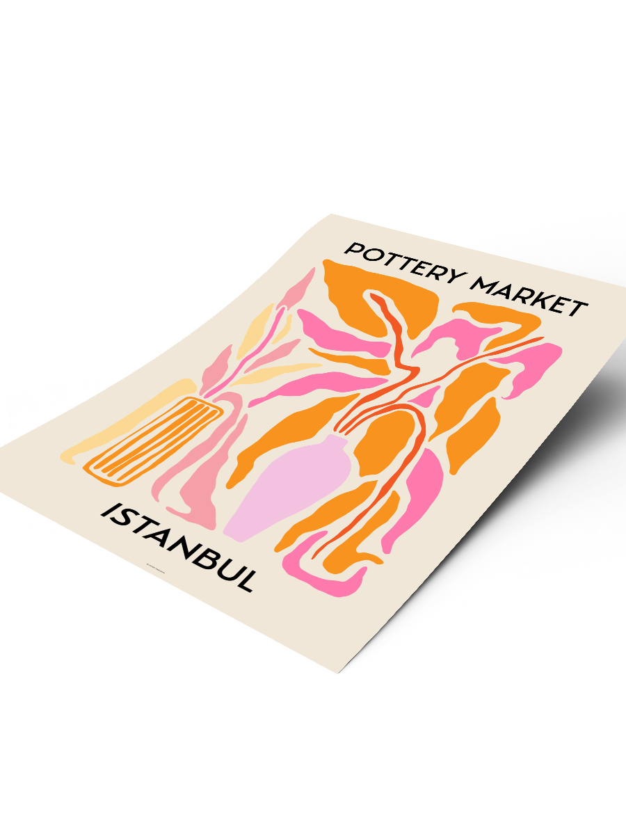 İstanbul Soyut Modern Poster Çerçevesiz Duvar Tablosu Sanatsal Poster