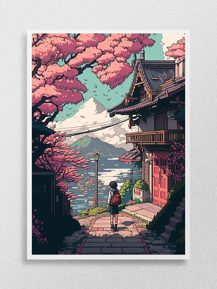 Japan Pixel Art 03 Anime Poster Çerçevesiz Yüksek Kalite Anime Duvar Poster