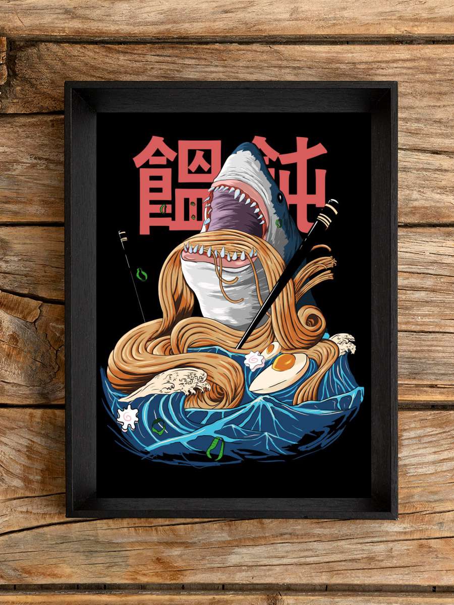 Japanese Food Ramen Shark Anime Poster Çerçevesiz Yüksek Kalite Anime Duvar Poster