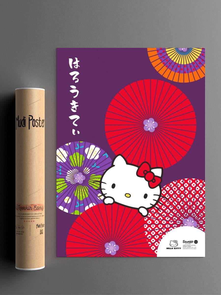Japanese Hand Fan Anime Poster Çerçevesiz Yüksek Kalite Anime Duvar Poster