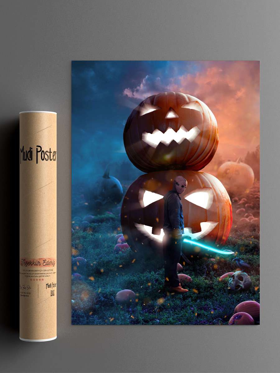 Jason Voorhees HALLOWEEN Anime Poster Çerçevesiz Yüksek Kalite Anime Duvar Poster