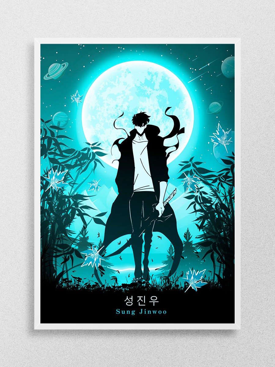 Jinwoo Solo Leveling Anime Poster Çerçevesiz Yüksek Kalite Anime Duvar Poster