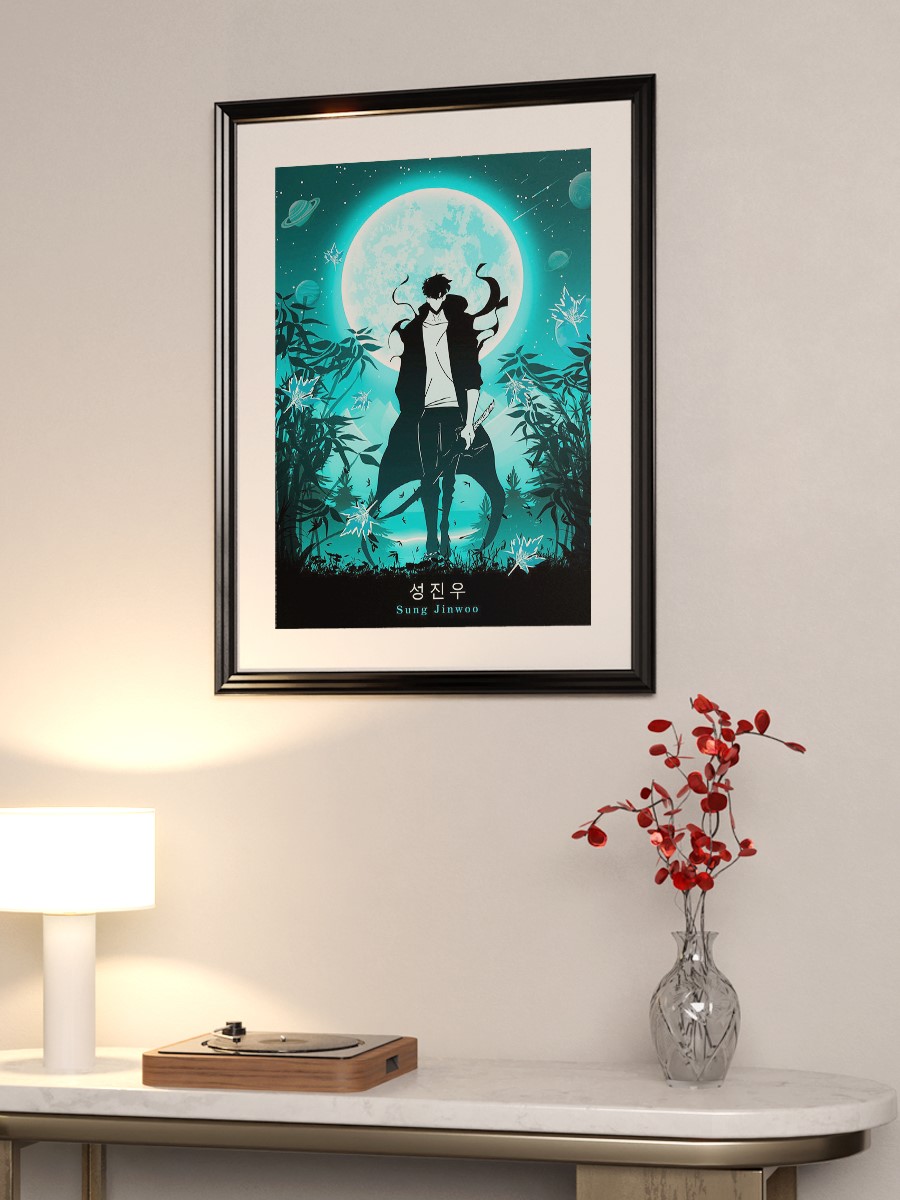 Jinwoo Solo Leveling Anime Poster Çerçevesiz Yüksek Kalite Anime Duvar Poster