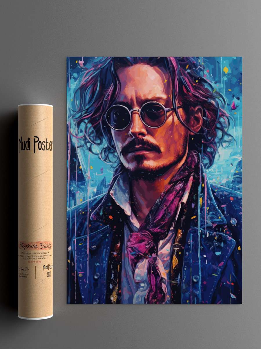 Johnny Depp Watercolor Anime Poster Çerçevesiz Yüksek Kalite Anime Duvar Poster