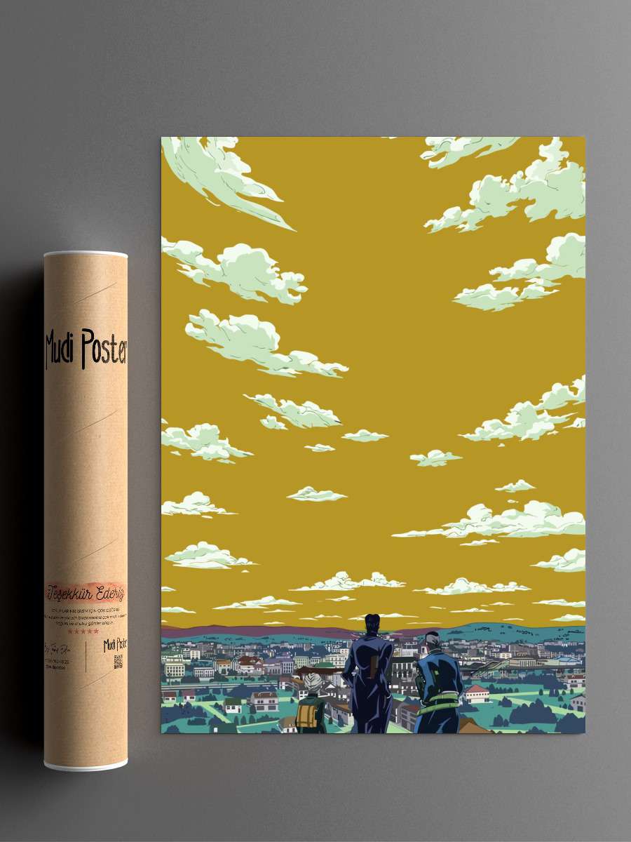 Jojo Bizarre Anime Poster Çerçevesiz Yüksek Kalite Anime Duvar Poster