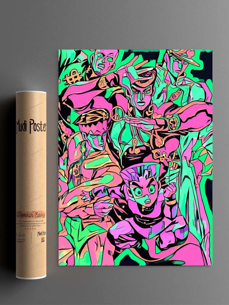 jojos bizarre Anime Poster Çerçevesiz Yüksek Kalite Anime Duvar Poster