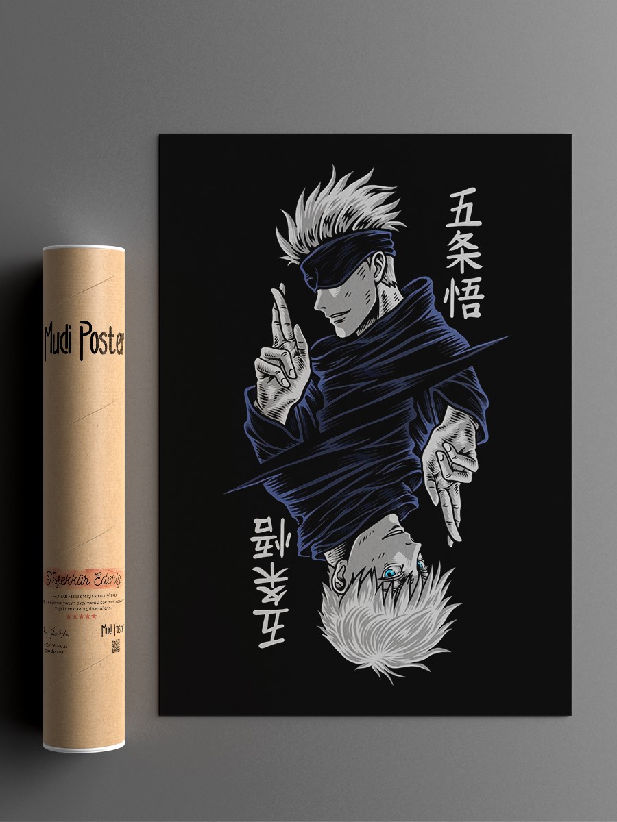 Jujutsu Gojo Satoru Anime Poster Çerçevesiz Yüksek Kalite Anime Duvar Poster