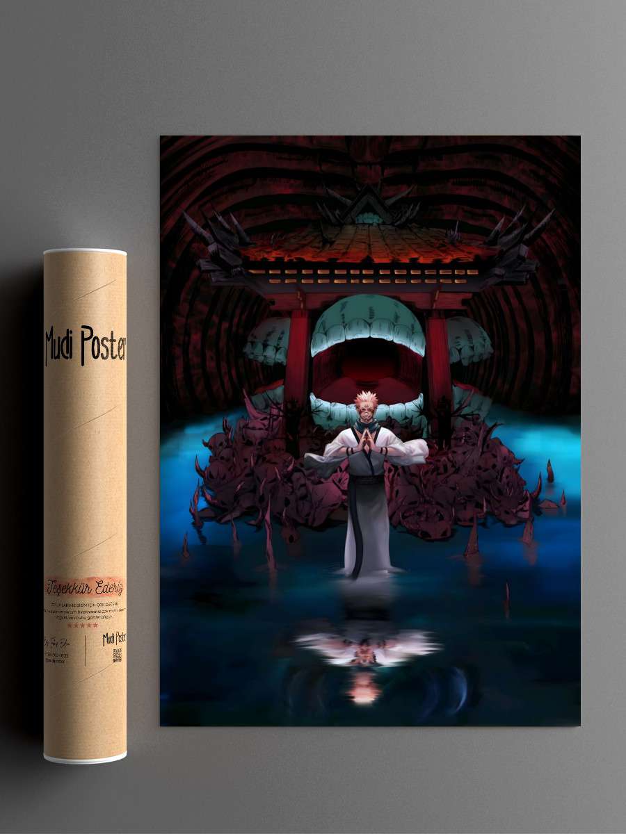 Jujutsu Kaisen Sukuna Anime Poster Çerçevesiz Yüksek Kalite Anime Duvar Poster