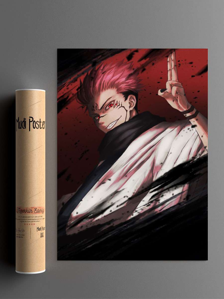 Jujutsu Kaisen Sukuna Anime Poster Çerçevesiz Yüksek Kalite Anime Duvar Poster