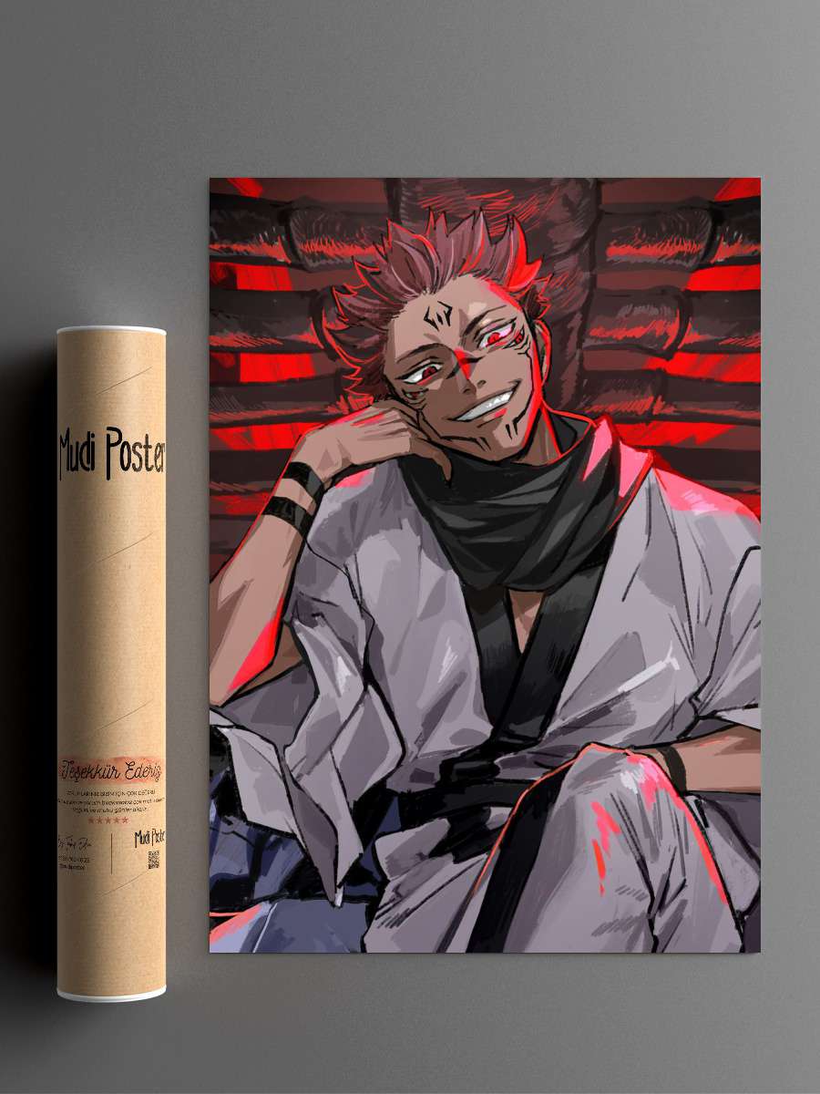 Jujutsu Kaisen Sukuna Anime Poster Çerçevesiz Yüksek Kalite Anime Duvar Poster