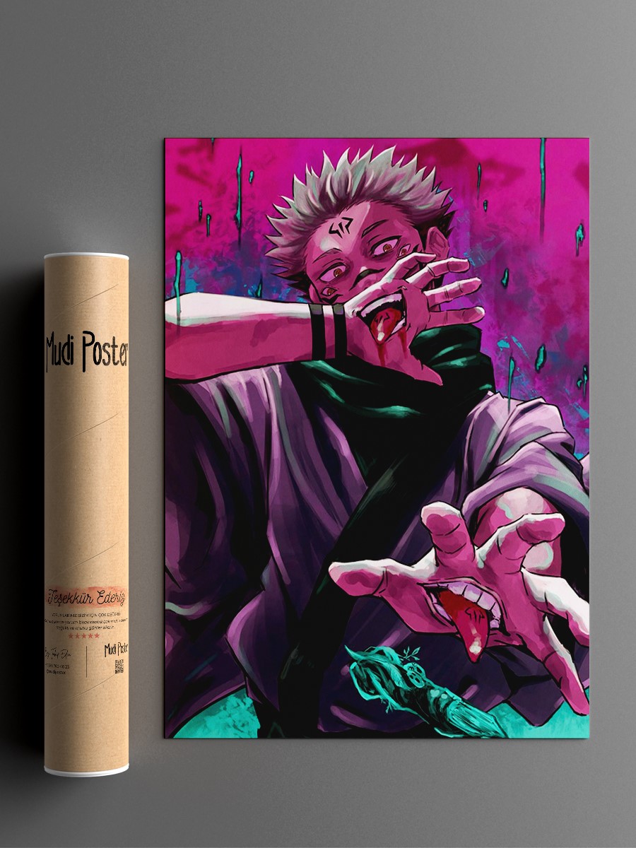 Jujutsu Kaisen Sukuna Anime Poster Çerçevesiz Yüksek Kalite Anime Duvar Poster