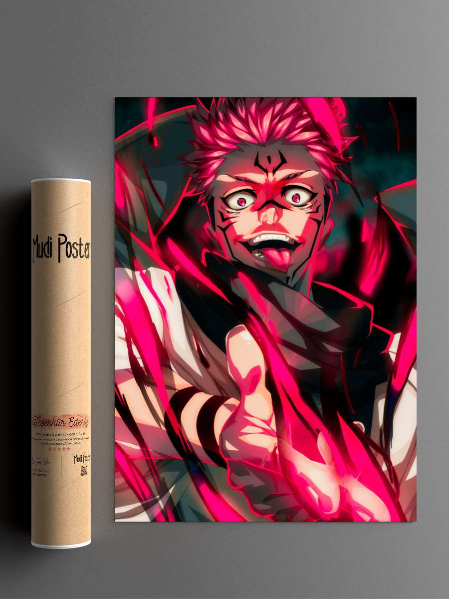 Jujutsu Kaisen Sukuna Anime Poster Çerçevesiz Yüksek Kalite Anime Duvar Poster