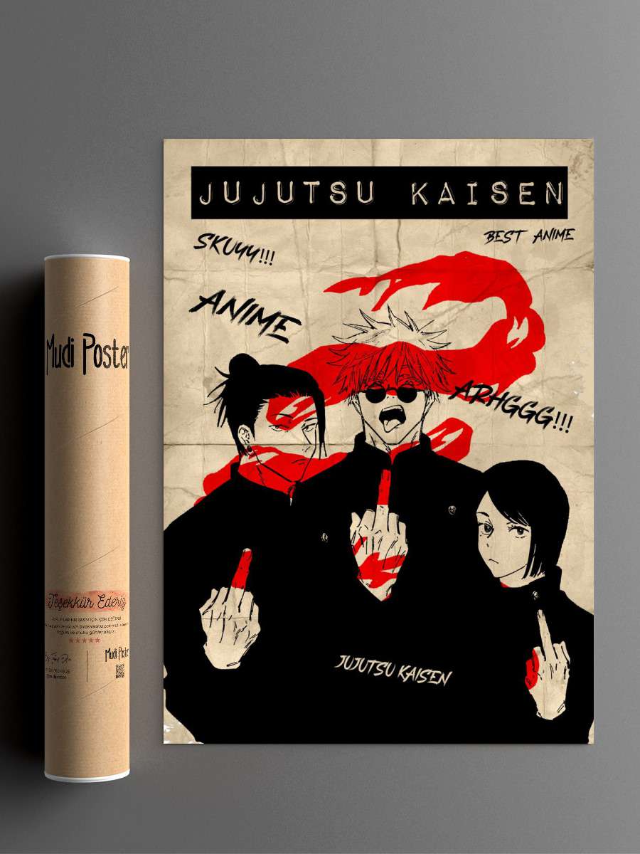 Jujutsu Kaisen Vintage Anime Poster Çerçevesiz Yüksek Kalite Anime Duvar Poster