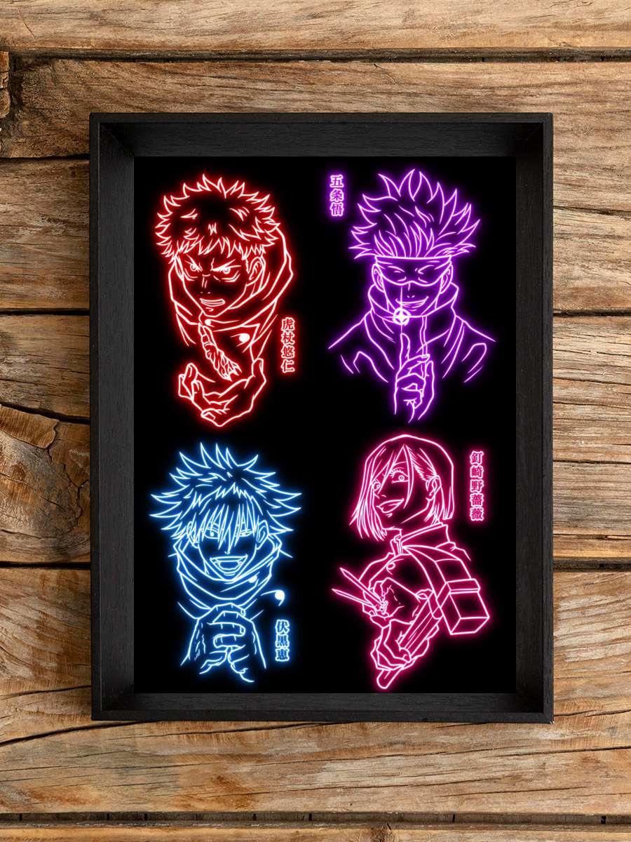 Jujutsu neon art Anime Poster Çerçevesiz Yüksek Kalite Anime Duvar Poster