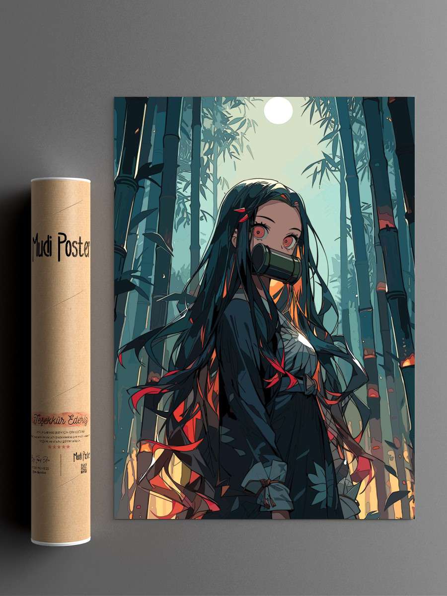 Kamado Nezuko Demon Slayer Anime Poster Çerçevesiz Yüksek Kalite Anime Duvar Poster