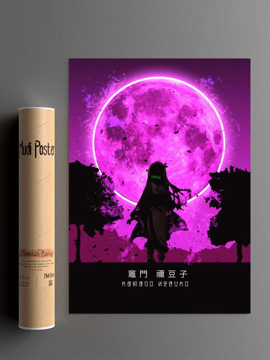 Kamado Nezuko Anime Poster Çerçevesiz Yüksek Kalite Anime Duvar Poster