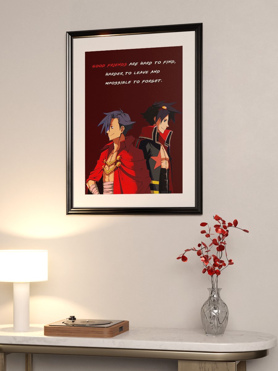 Kamina Simon Lagann Anime Anime Poster Çerçevesiz Yüksek Kalite Anime Duvar Poster