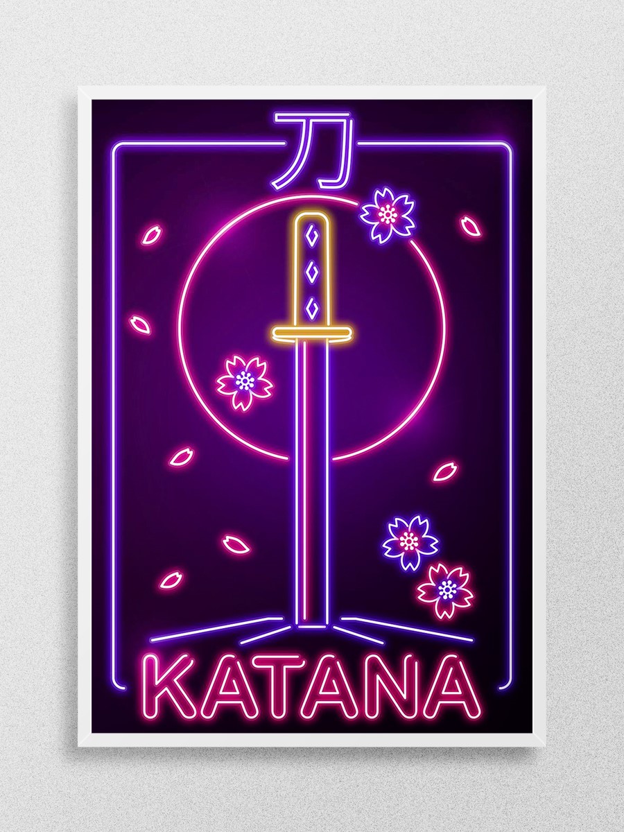 Katana Anime Poster Çerçevesiz Yüksek Kalite Anime Duvar Poster