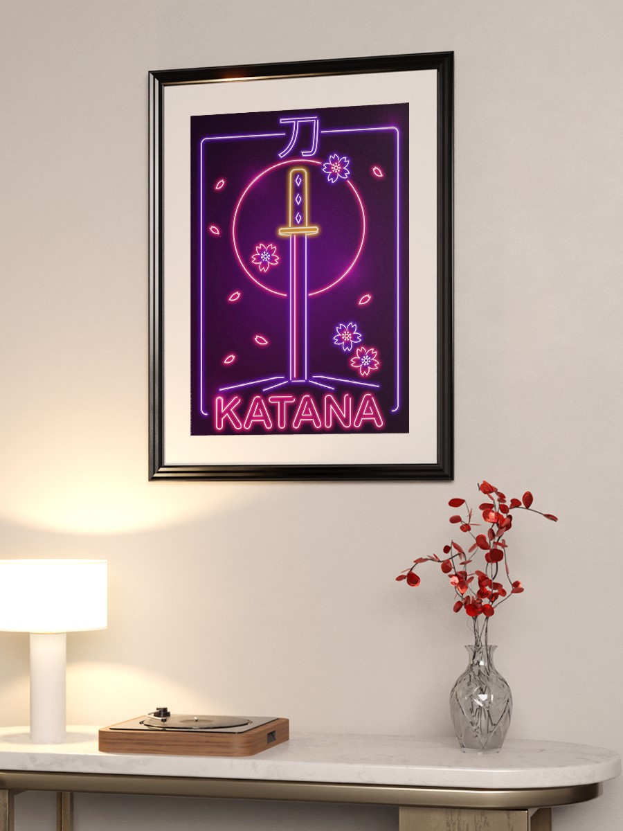 Katana Anime Poster Çerçevesiz Yüksek Kalite Anime Duvar Poster