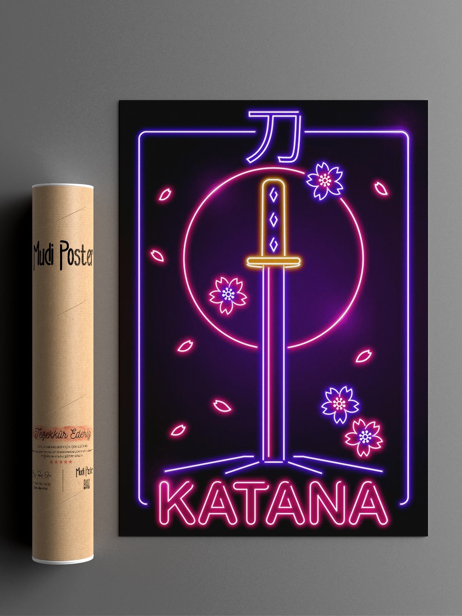 Katana Anime Poster Çerçevesiz Yüksek Kalite Anime Duvar Poster