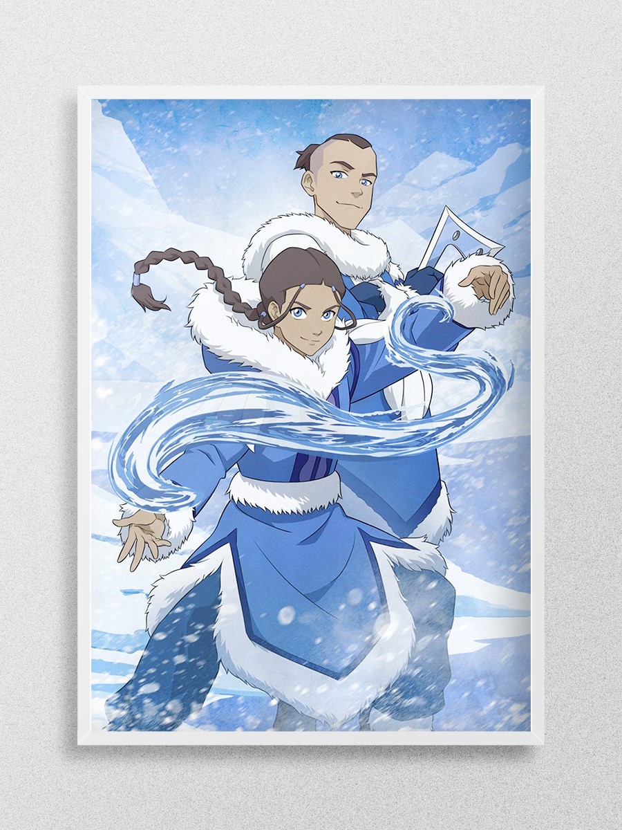 Katara &amp; Sokka Anime Poster Çerçevesiz Yüksek Kalite Anime Duvar Poster