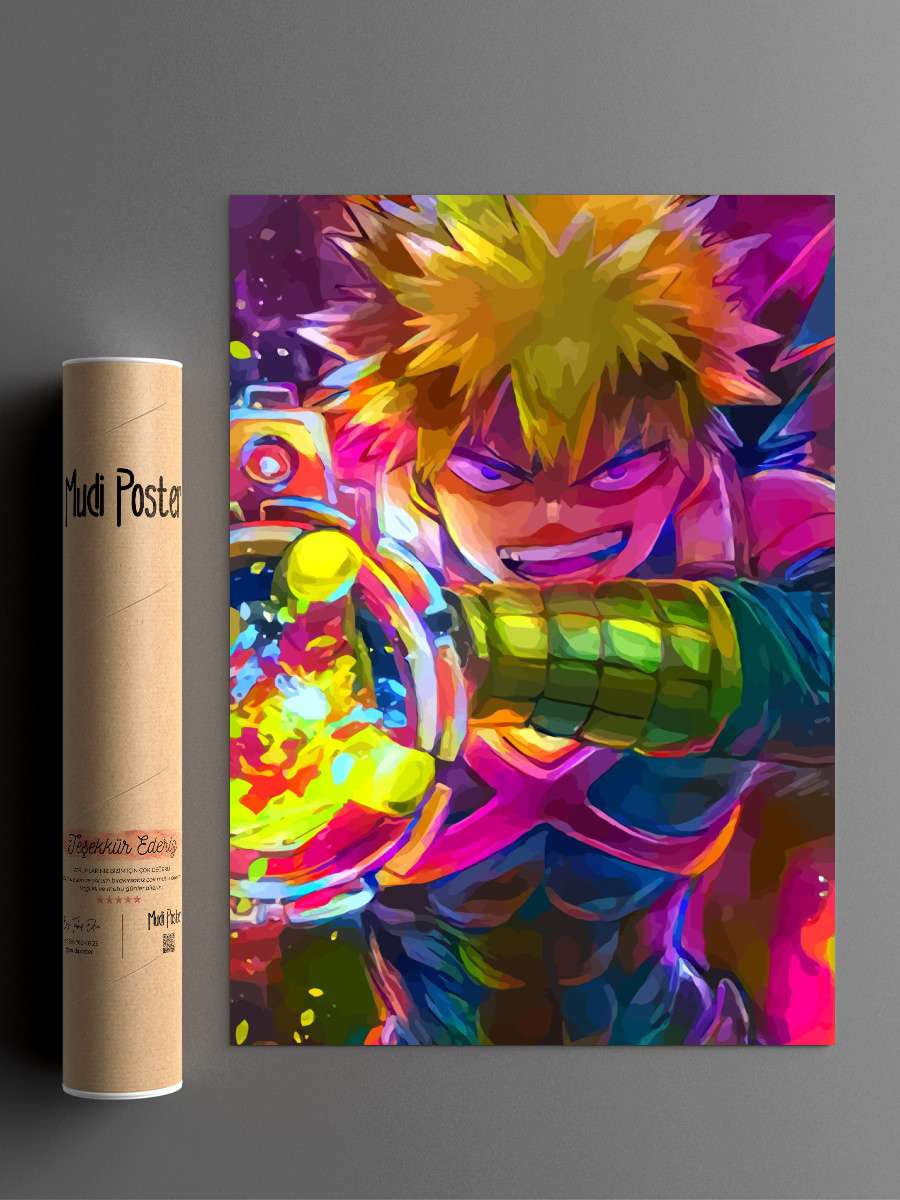 Katsuki Bakugo Anime Poster Çerçevesiz Yüksek Kalite Anime Duvar Poster
