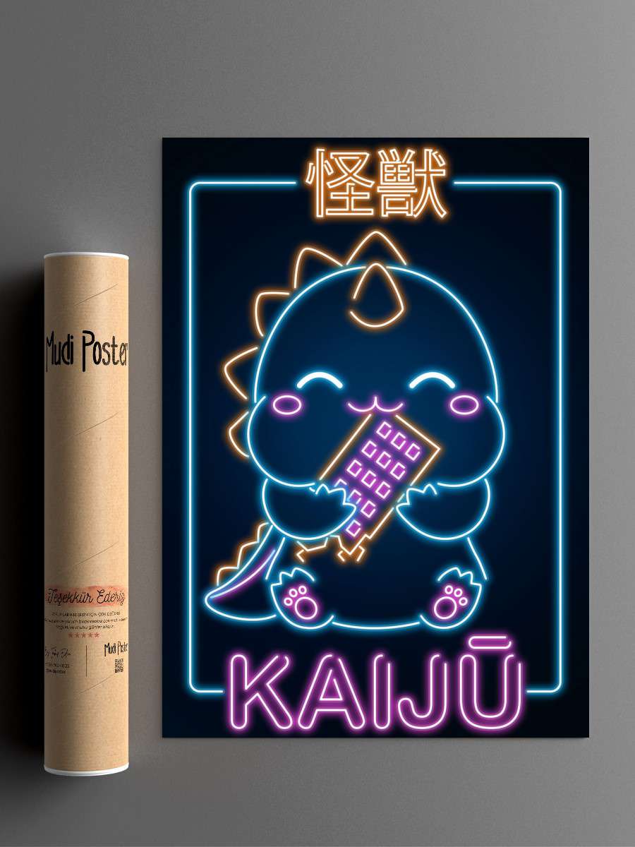 Kawaii Kaiju Anime Poster Çerçevesiz Yüksek Kalite Anime Duvar Poster