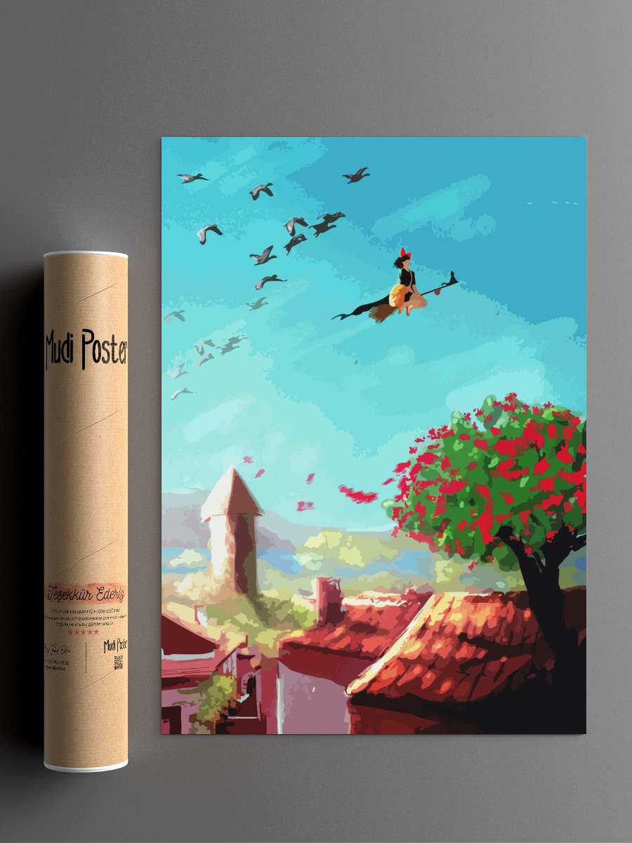 kiki delivery service Anime Poster Çerçevesiz Yüksek Kalite Anime Duvar Poster