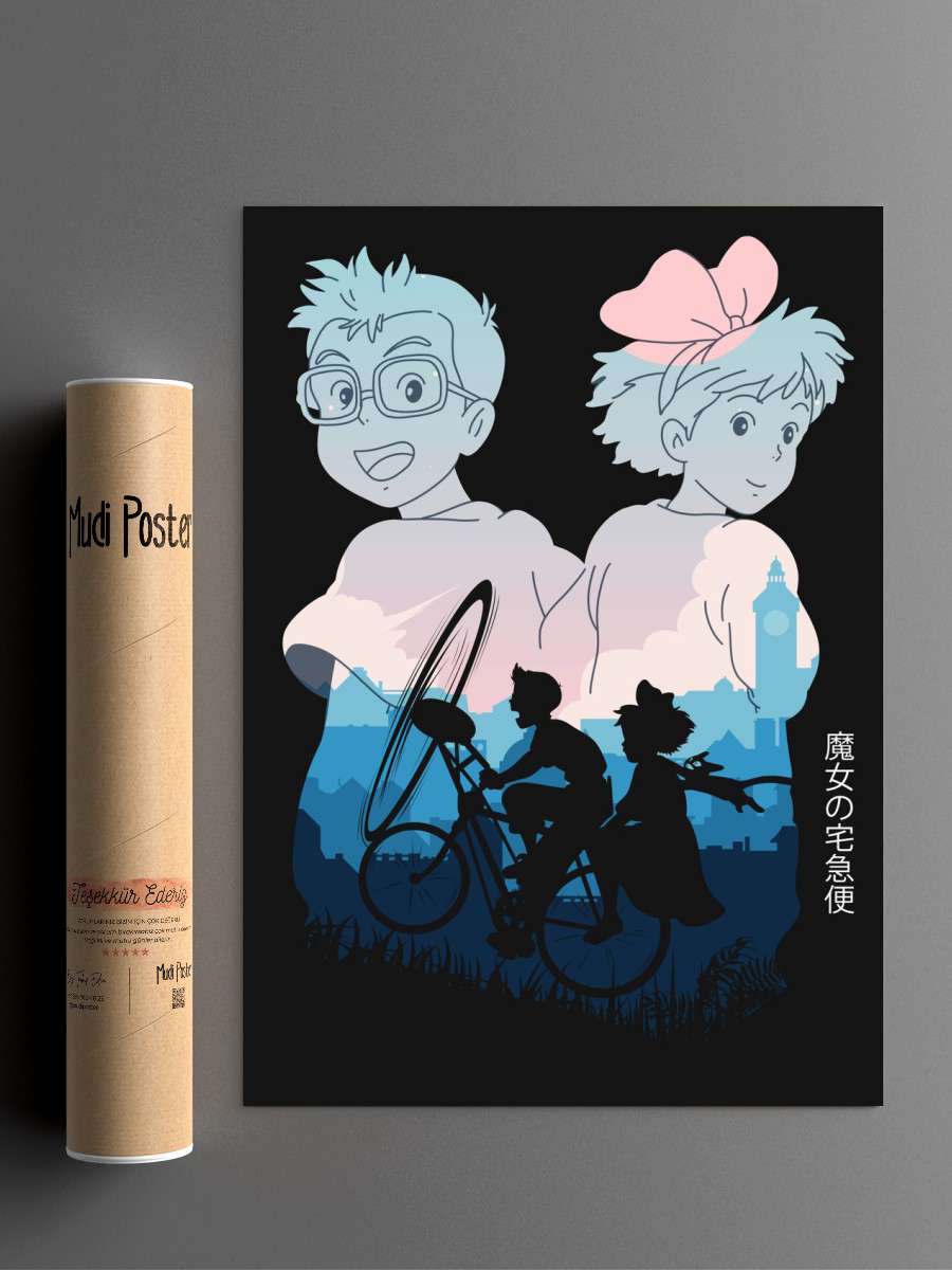 Kikis Delivery Service Anime Poster Çerçevesiz Yüksek Kalite Anime Duvar Poster