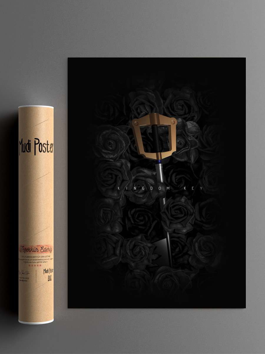 Kingdom Hearts Key Anime Poster Çerçevesiz Yüksek Kalite Anime Duvar Poster